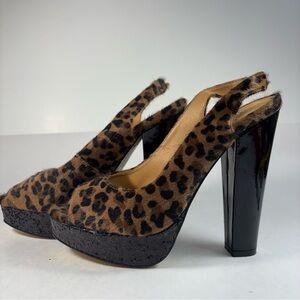 Rouge Helium Animal‎ Print Slingback Heels